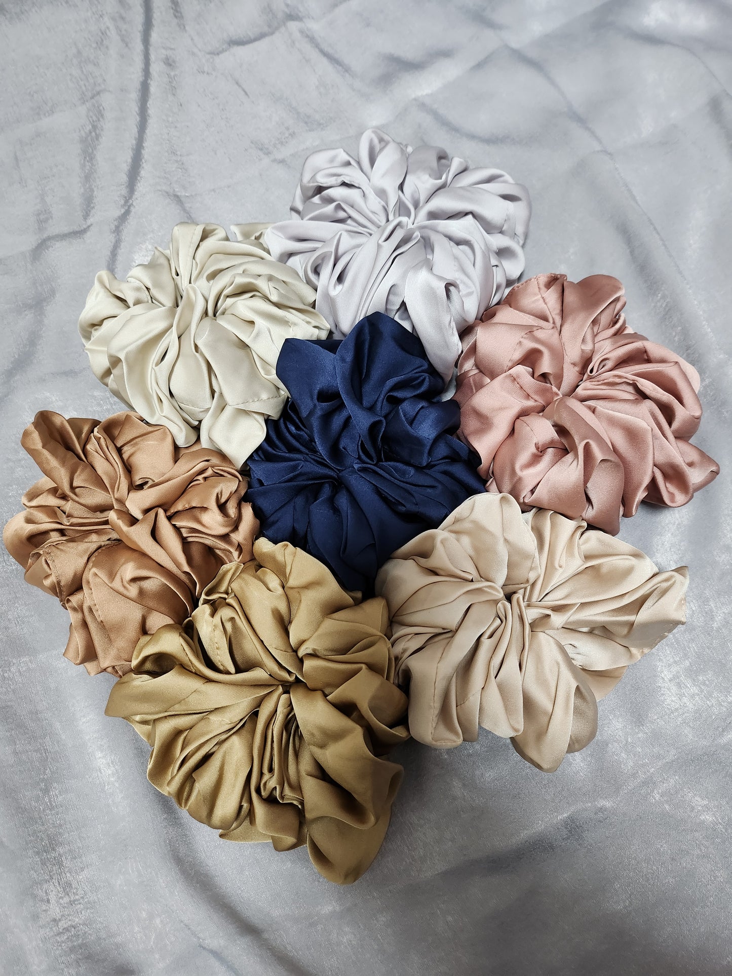 Jumbo Satin Matte Scrunchies