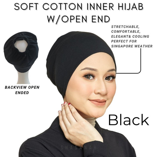SOFT COTTON EASY TIE BACK OPEN RUBBER INNER HIJAB